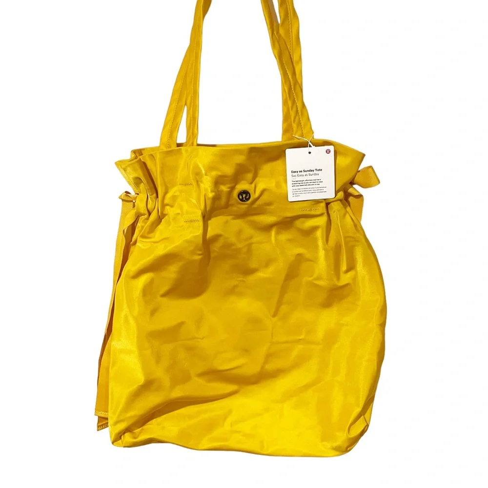 Lululemon Mustard Yellow Easy as Sunday Cinched Tote Bag NEW Travel_2